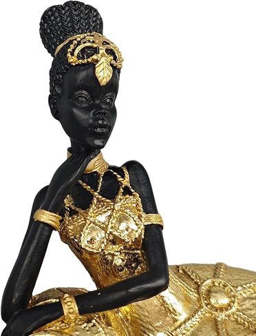 NUOYI PIEIN ديكور المنزل الأفريقي - الفن الأفريقي لديكور المنزل - تماثيل أفريقية لغرفة المعيشة - قطعة مركزية لطاولة القهوة - هدية للتدفئة بالمنزل الجديد، والزفاف in Kuwait