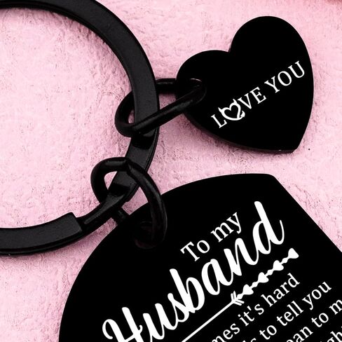 Husband Gifts From Wife I Love You Gifts For Him My Husband Keychain Romantic Gift For Men Anniversary Christmas Birthday Stocking Stuffer For Husbands in Saudi Arabia