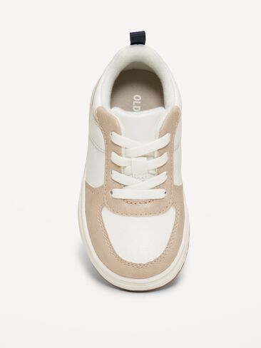Old Navy Faux-Leather Sneakers for Toddler Boys - Neutral in Saudi Arabia