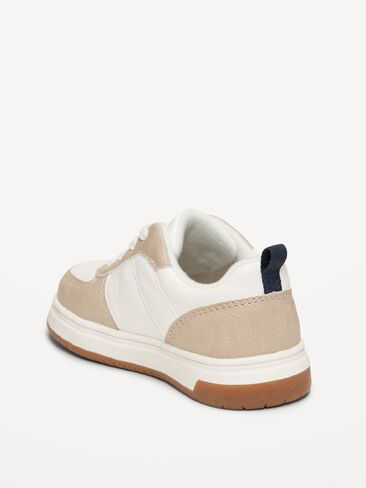 Old Navy Faux-Leather Sneakers for Toddler Boys - Neutral in Saudi Arabia