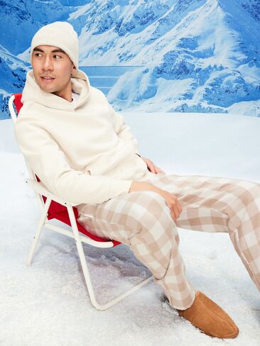 Old Navy Flannel Pajama Pants for Men - Neutral Plaid (Match The Fam!) in Saudi Arabia