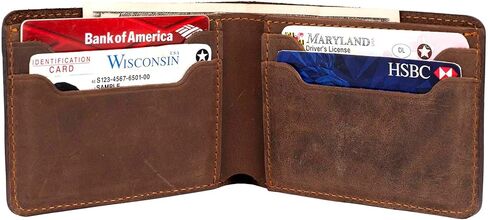 Texas Valley Handmade Slim Leather Wallet for Men - Minimalist Bifold, 100% Genuine (Camel Brown) in Kuwait