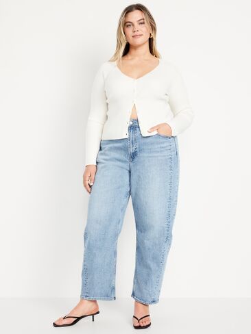 Old Navy High-Waisted Barrel Ankle Jeans - Light Wash in Saudi Arabia