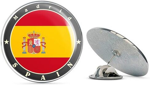 Madrid Spain Round Metal 0.75" Lapel Pin Hat Shirt Pin Tie Tack Pinback in Saudi Arabia