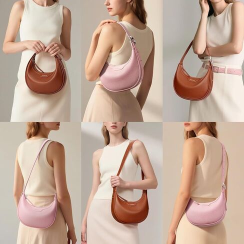 Crescent Bags Clutch Handbag For Women - Half Moon Clutch Purses Shoulder Bags Trendy Crossbody Hobo Purse with Adjustable in Kuwait
