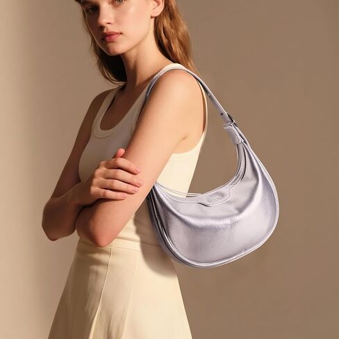Crescent Bags Clutch Handbag For Women - Half Moon Clutch Purses Shoulder Bags Trendy Crossbody Hobo Purse with Adjustable in Kuwait