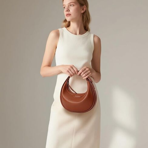Crescent Bags Clutch Handbag For Women - Half Moon Clutch Purses Shoulder Bags Trendy Crossbody Hobo Purse with Adjustable in Kuwait