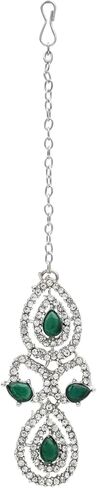 I Jewels Silver Plated Crystal Diamond Necklace & Earrings Jewellery Set for Women in Saudi Arabia