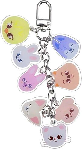 Awjuns SK-Z Acrylic Keychain Set - Premium Quality, Cute Cartoon Design, Durable, Perfect for Stray Fans, Ideal Gift for Birthdays, Graduation, and Holidays in Saudi Arabia