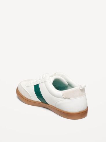 Old Navy Faux-Leather Lace-Up Soccer Sneakers for Boys - GREEN/CREME in Saudi Arabia