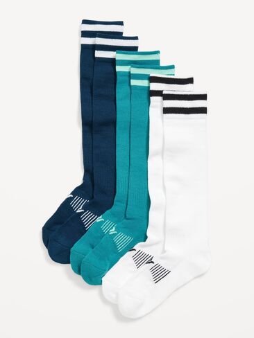 Old Navy Knee High Go-Dry Soccer Socks 3-Pack for Boys - Blue Combo in Saudi Arabia