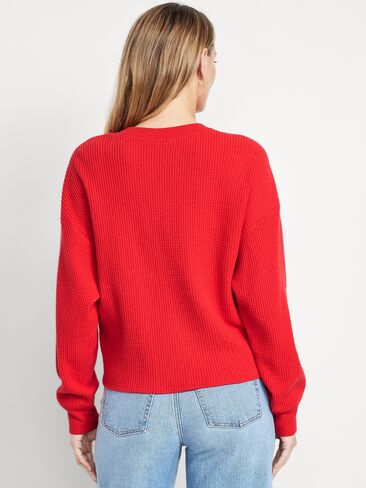 Old Navy Oversized Cozy Waffle Henley Top - Amaryllis in Kuwait