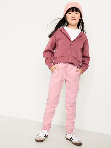 Old Navy Slim High-Waisted Dynamic Fleece Joggers for Girls - Light Pink in Saudi Arabia