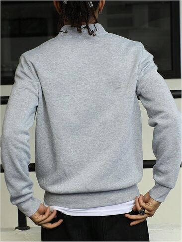 VIPWOLF Men's Zip Up Sweatshirts Long Sleeve Baseball Collar Casual Jackets Outwear in Saudi Arabia