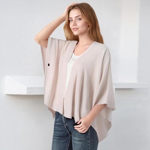 Women's Lightweight Cardigan - Soft Acrylic Blend Knit Wrap with Shawl Collar in Saudi Arabia