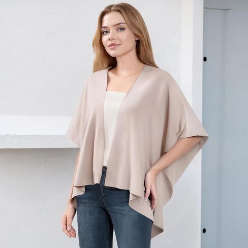 Women's Lightweight Cardigan - Soft Acrylic Blend Knit Wrap with Shawl Collar in Saudi Arabia