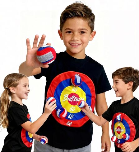 تي شيرت للأطفال على شكل لوح رمي السهام مع كرة لزجة، قمصان مرحة للعبة التفاعلية للأطفال، حفلة رياضية ممتعة واللعب النشط للأطفال in Kuwait