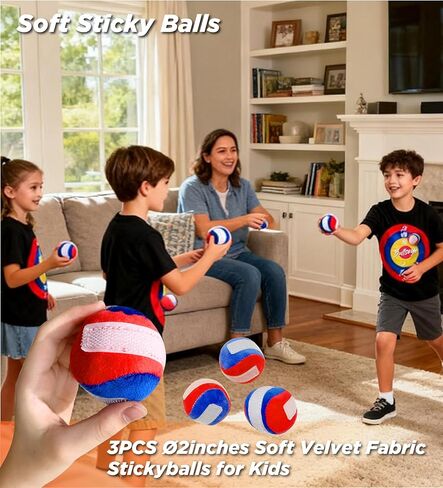 تي شيرت للأطفال على شكل لوح رمي السهام مع كرة لزجة، قمصان مرحة للعبة التفاعلية للأطفال، حفلة رياضية ممتعة واللعب النشط للأطفال in Kuwait