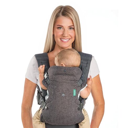 Infantino Flip 4-in-1 Convertible Baby Carrier & Crossbody Diaper Bag, Adjustable, Ergonomic Babywearing, Registry Essential, Baby Carrier for Newborn to Toddler, Black & Gold in Kuwait