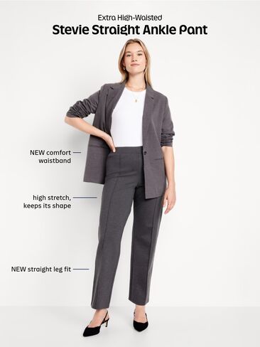 Old Navy Extra High-Waisted Stevie Straight Pants - Navy Captain in Saudi Arabia