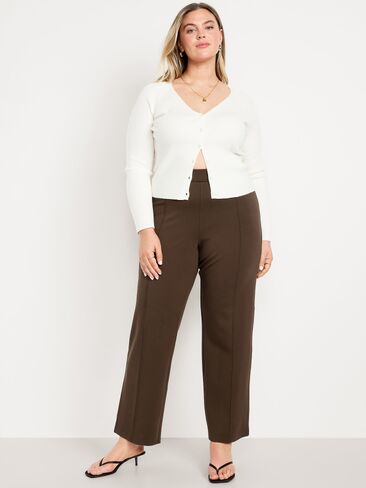 Old Navy Extra High-Waisted Stevie Straight Pants - BLACK COFFEE in Saudi Arabia