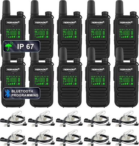 TIDRADIO TD-M11 Two Way Radio,High Power Walkie Talkies with LED Display, Waterproof IP65,NOAA Weather,Handheld 2 Way Radio for Industry, Security Work (2 Pack) in Saudi Arabia