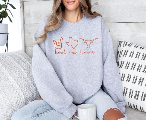 Hook Em Horns Sweatshirt, Texas Sweatshirt, Texas Shirt, Austin Shirt and Sweatshirt Multicolor in Saudi Arabia