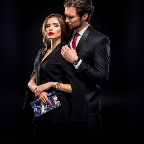 محفظة وحامل دفتر الشيكات KUJKBFWJ | غطاء جلدي للفحوصات المكررة/الجانبية | محفظة نحيفة لدفاتر الشيكات للنساء والرجال مع فتحات للبطاقات، يعسوب قزحي الألوان، حلقة قلم | منظم ممتاز للجنسين in Kuwait