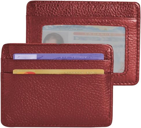 Front Pocket Wallet Credit Card Holder Card Case Slim Wallet with ID Window for Men Women in Saudi Arabia