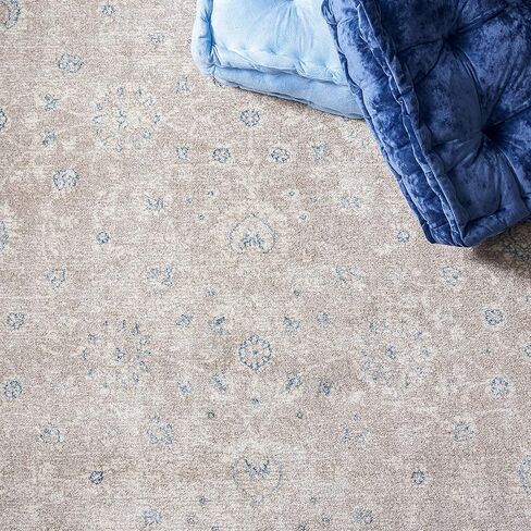 مجموعة SAFAVIEH صوفيا 2'2" × 8' سجادة عداء أسمر/أزرق SOF330A عتيقة شرقية متعثرة غير قابلة للتساقط، مدخل بهو غرفة المعيشة، غرفة النوم، سجادة عداء المطبخ in Saudi Arabia