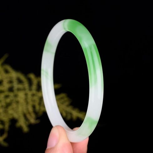 CAOMIAN Green White Jade Bangle Bracelet Genuine Natural Carved Fashion Charm Jadeite Jewelry Accessories Amulet For Men Women Luck Gift in Saudi Arabia