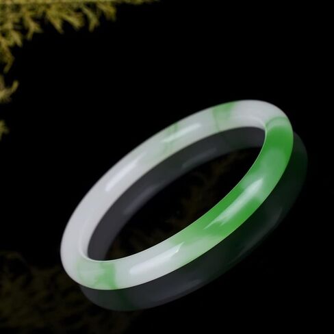 CAOMIAN Green White Jade Bangle Bracelet Genuine Natural Carved Fashion Charm Jadeite Jewelry Accessories Amulet For Men Women Luck Gift in Saudi Arabia