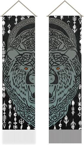 AHANDMAKER Pack of 2 Medieval Viking Tapestries, Armor Knight Vertical Long Tapestry, Doorway Curtain Tassel Wall Hanging for Bedroom Living Room, 13 x 51 Inch in Saudi Arabia