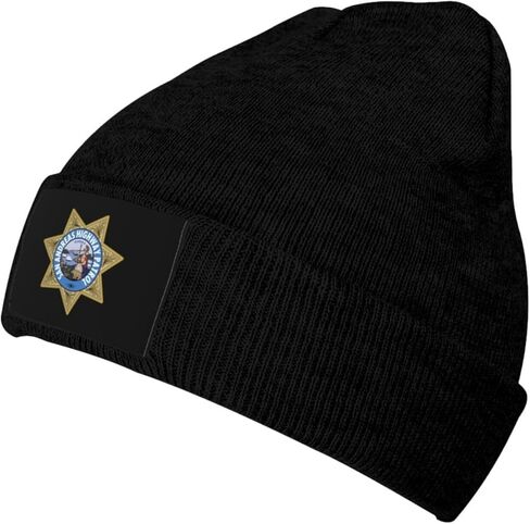 Rorcie Highway Patrol Chp Print Beanie Knitted Hat Woolen Hat Warm Fashion Outdoors Knit Cap Unisex in Saudi Arabia