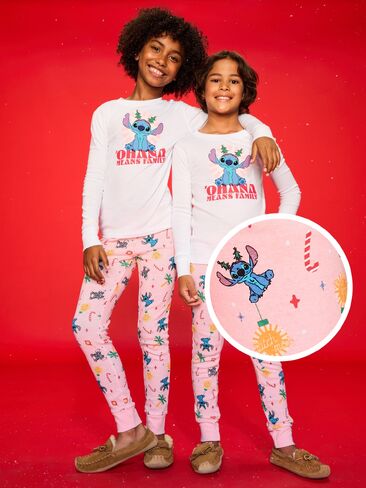 Old Navy Old Navy x Disney Gender-Neutral Graphic Snug-Fit Pajama Set for Kids - Pink Stitch (Match The Fam!) in Saudi Arabia