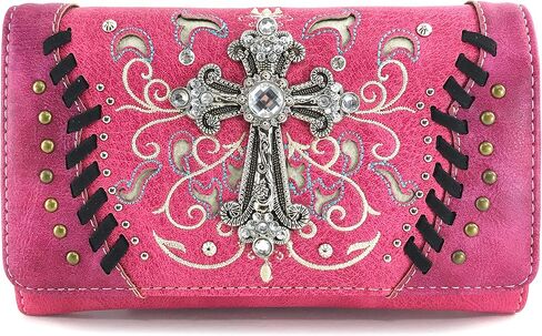 Zelris Spring Bloom Western Cross Women Crossbody Wrist Trifold Wallet in Saudi Arabia