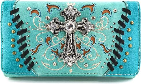 Zelris Spring Bloom Western Cross Women Crossbody Wrist Trifold Wallet in Saudi Arabia