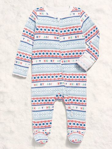 Old Navy 2-Way-Zip Sleep & Play Footed One-Piece for Baby - Festive Fairisle (Match The Fam!) in Saudi Arabia