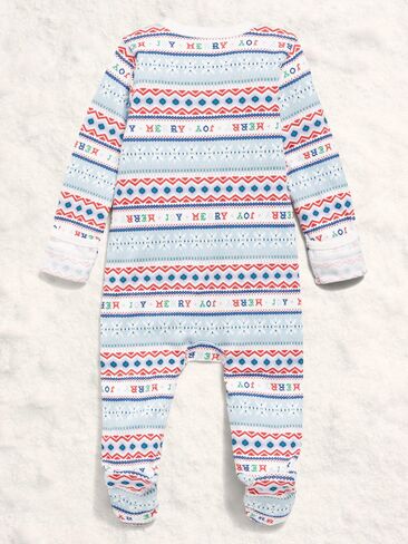 Old Navy 2-Way-Zip Sleep & Play Footed One-Piece for Baby - Festive Fairisle (Match The Fam!) in Saudi Arabia