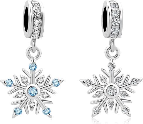 SBI Jewelry Snowflakes Charm for Christmas Pandora Bracelets and Necklace Pendant Dangle Christmas Charms for Women Family Friends Jewelry Gifts in Saudi Arabia