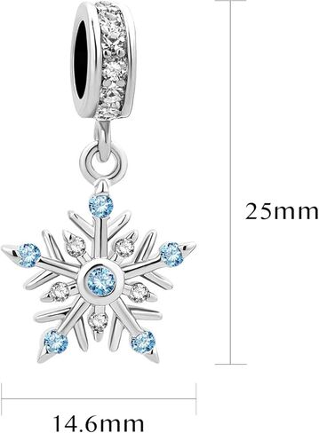 SBI Jewelry Snowflakes Charm for Christmas Pandora Bracelets and Necklace Pendant Dangle Christmas Charms for Women Family Friends Jewelry Gifts in Saudi Arabia