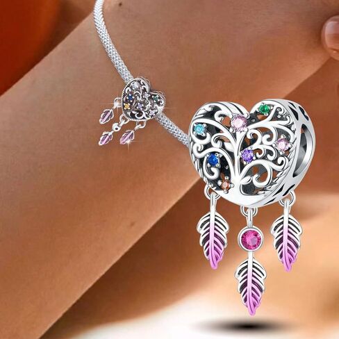 1Pc Silver Charm Fashionable Dreamcatcher for Women Bracelets Bangles DIY And Daily Outfit Matching Jewelry Decoration For Women Gift For Mom in Saudi Arabia