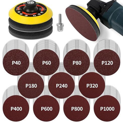 325PCS 2 Inch Sanding Discs for Drill Sanding Sander Attachment, 10PCS Hook and Loop Backing Backer Plates 1/4&1/8 Inch Shanks, Sandpaper Polishing Pads Kit for Dremel Tool Accessories Die Grinder in Saudi Arabia