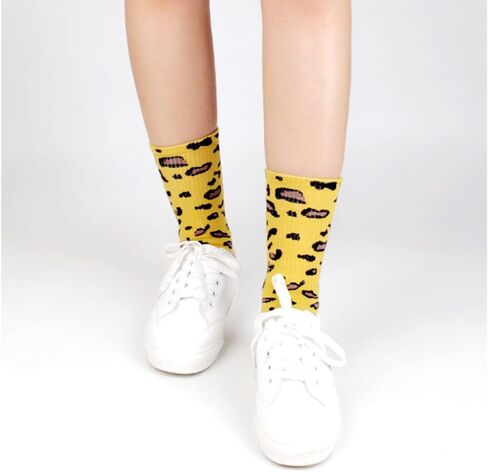 Women's Fashionable Leopard Print Chunky Cotton Socks, 3/5 Pairs, Stylish Mid - Calf for All Year Wear in Saudi Arabia