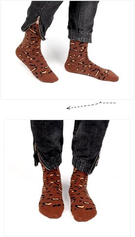 Women's Fashionable Leopard Print Chunky Cotton Socks, 3/5 Pairs, Stylish Mid - Calf for All Year Wear in Saudi Arabia