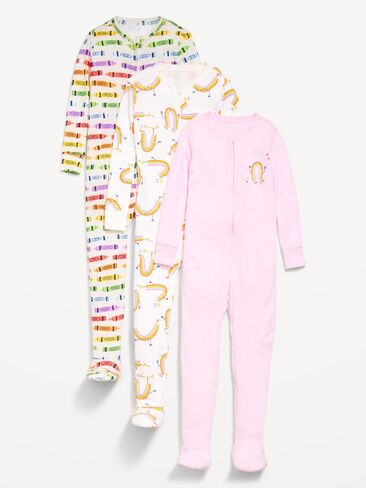 بيجامة Old Navy Snug-Fit 2-Way-Zip من قطعة واحدة مكونة من 3 قطع للأطفال الصغار والرضع - أقلام تلوين in Kuwait