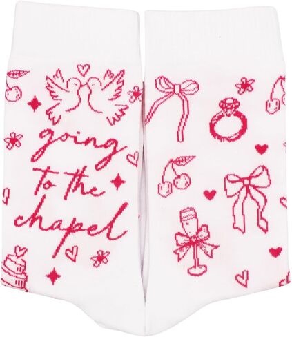 NQDWX Pink Heart Bride Socks Collection – Bride & Team Bride Embroidered Wedding Socks for Women, Bachelorette Party Gifts in Kuwait