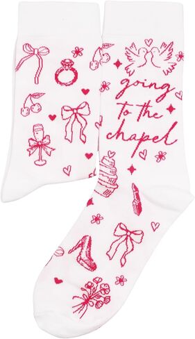 NQDWX Pink Heart Bride Socks Collection – Bride & Team Bride Embroidered Wedding Socks for Women, Bachelorette Party Gifts in Kuwait