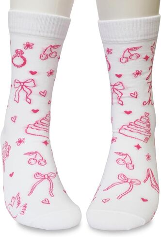 NQDWX Pink Heart Bride Socks Collection – Bride & Team Bride Embroidered Wedding Socks for Women, Bachelorette Party Gifts in Kuwait