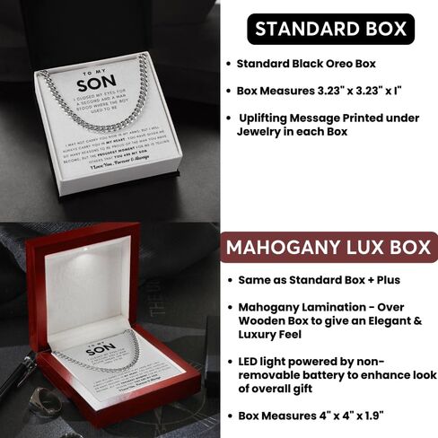 Momavo Jewelry To My Son, You Made Me Proud, Cuban Chain, Length Adjustable, Father Son Gift, Dad to Son Gift in Saudi Arabia